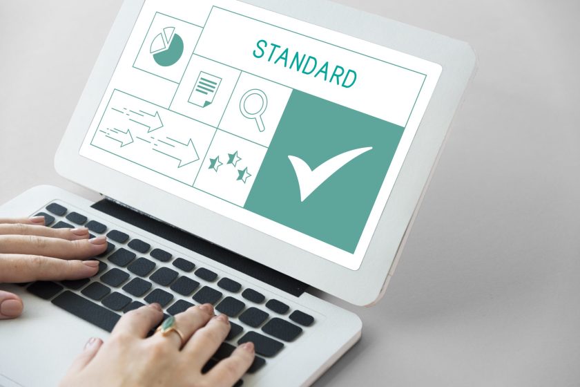 Illustration of quality product warranty assurance on laptop